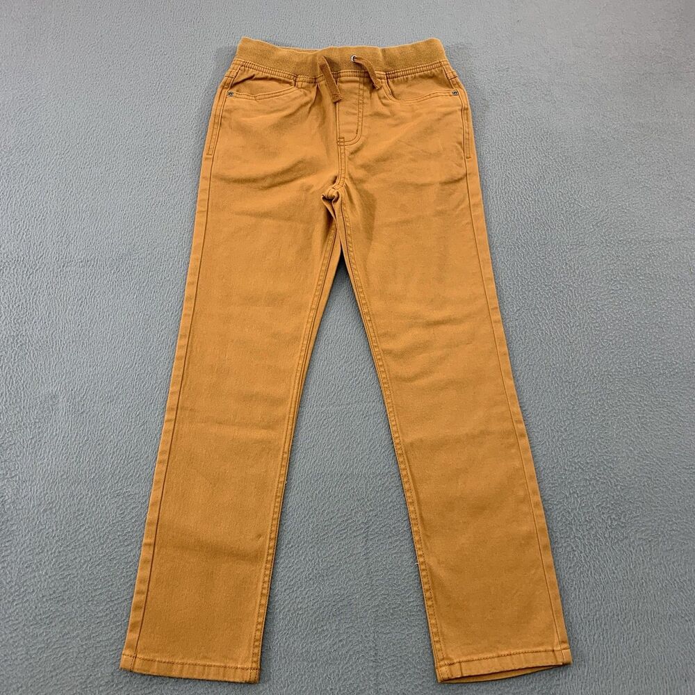 Hanna Andersson Pants Kids 10 Slim Brown Twill Khaki Pull On Elastic Waist
